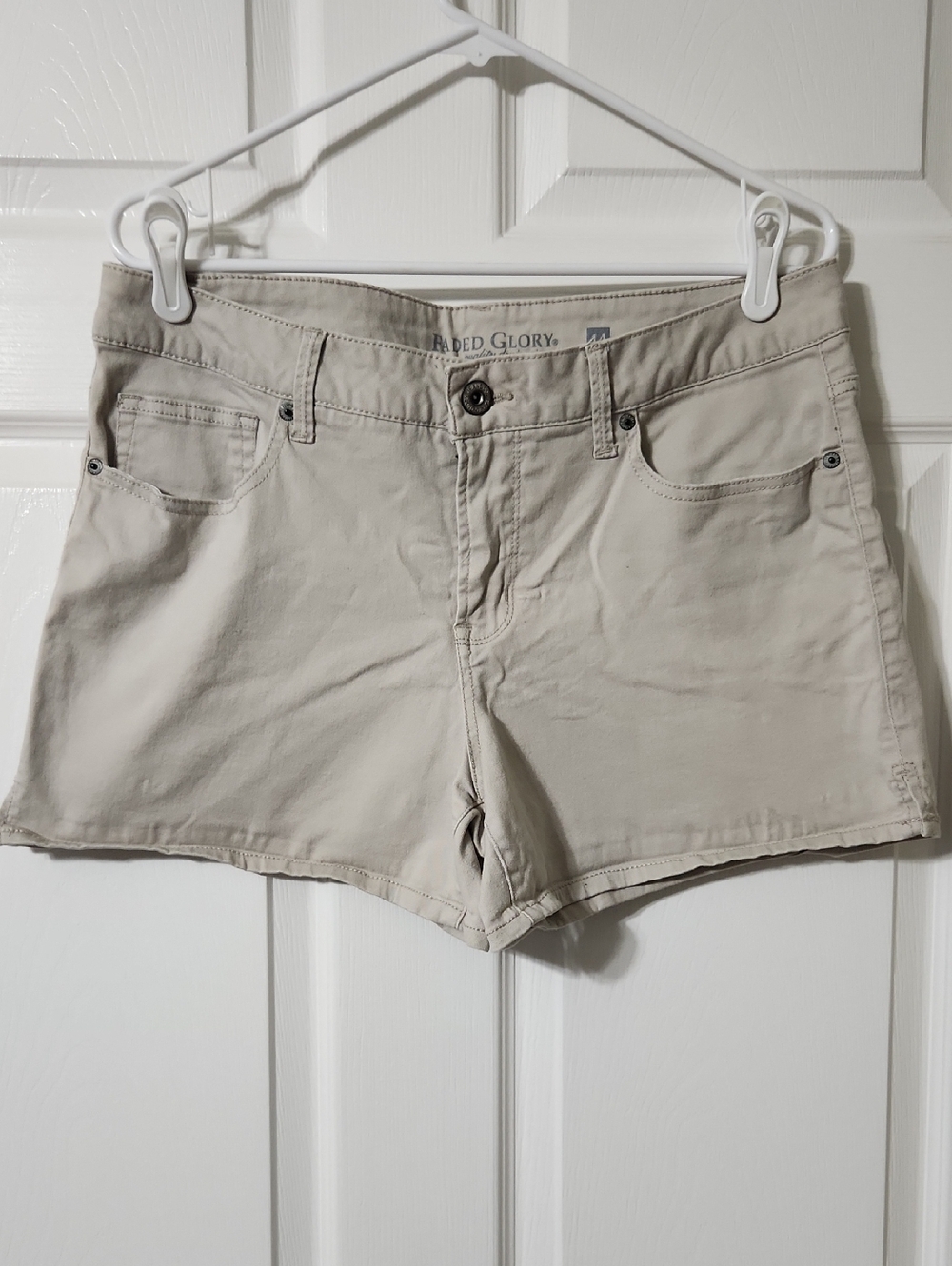 Faded Glory Tan Jean Shorts Classic Summer Style, Size 14
